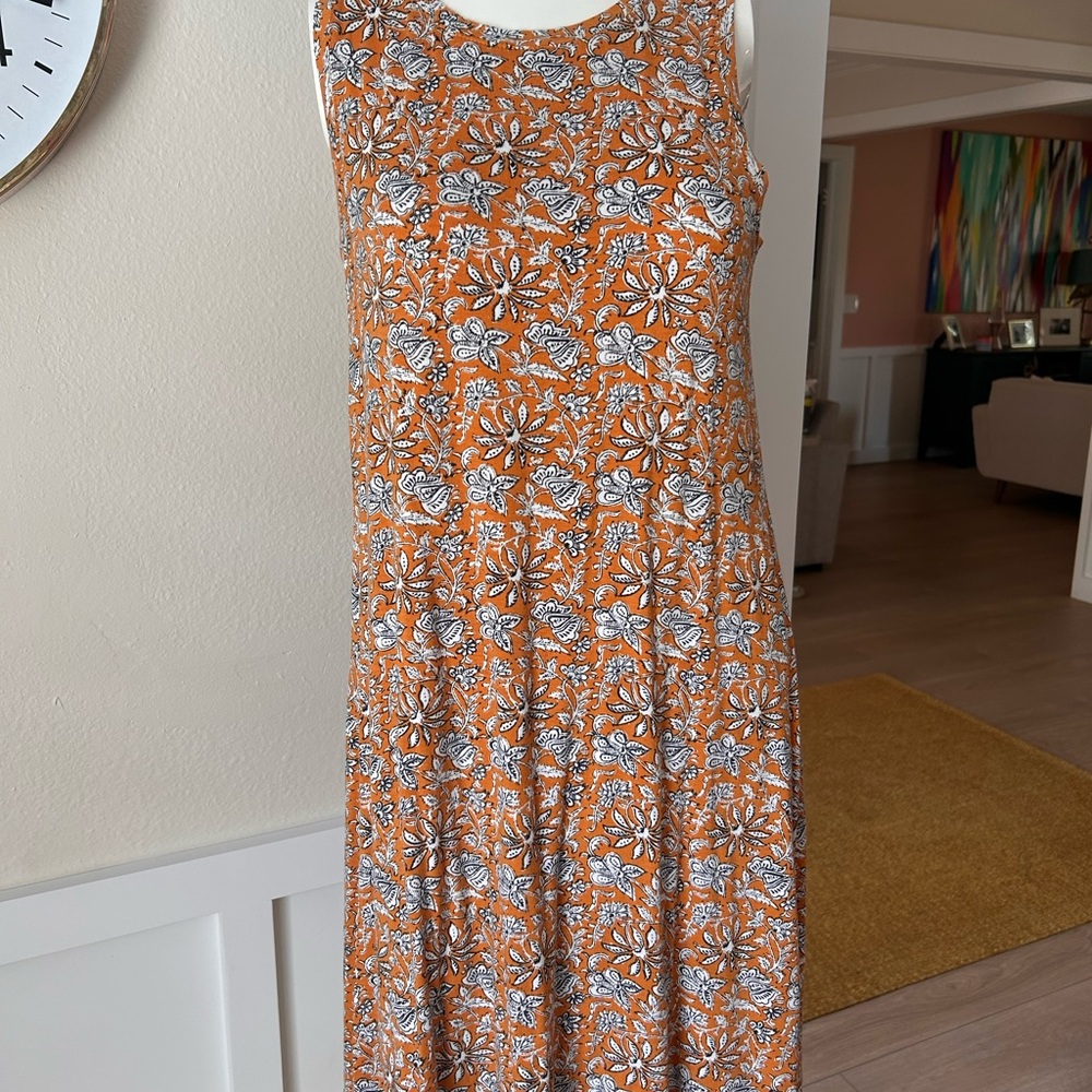 LOFT Orange Floral Maxi Dress